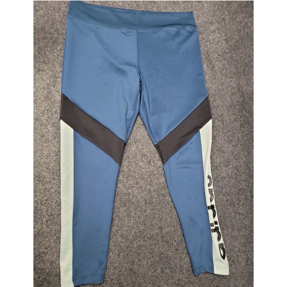 ADIDAS Leggings Womens XL Blue Black Climalite Designed 2 Move Gym Workout Run